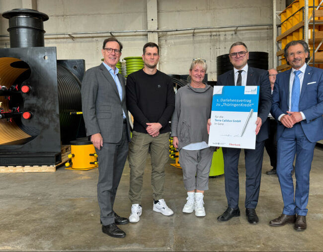 Übergabe des 1. ThüringenKredits an die Terra Calidus GmbH aus Gera